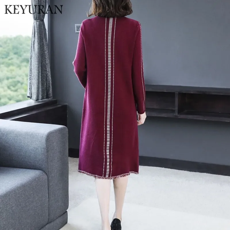 Свободное женское трикотажное платье осень-зима водолазка сексуальное