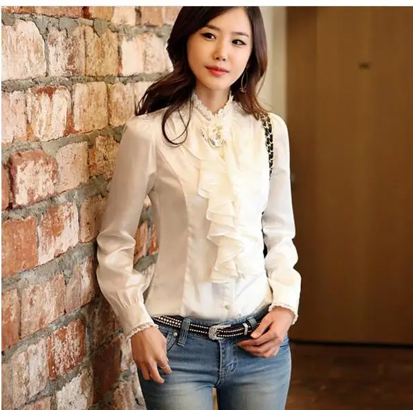 Женская атласная рубашка с длинными рукавами-фонариками Элегантная блузка