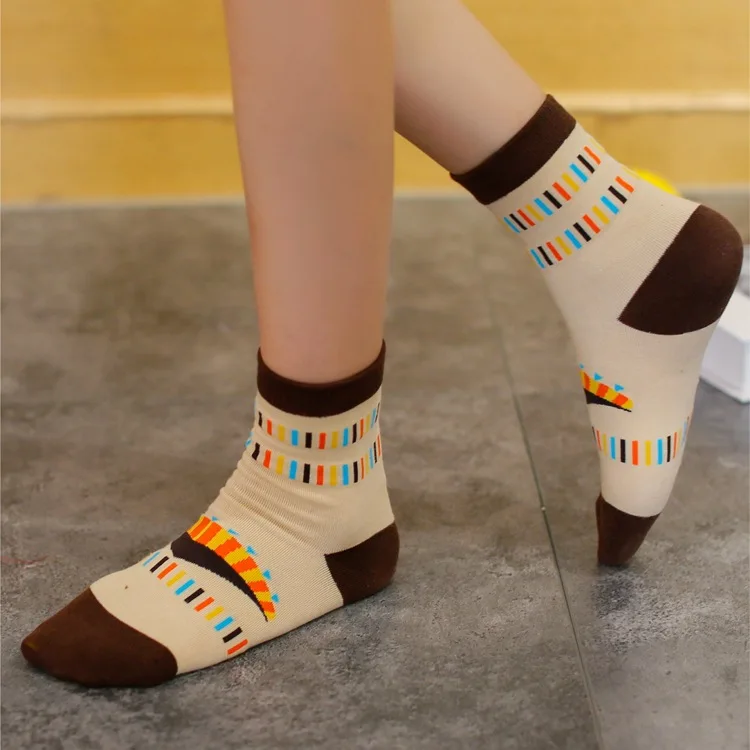 10Pairs/Lot A074 socks wholesale new square wave Shutiao Korea clown series of cotton | Женская одежда