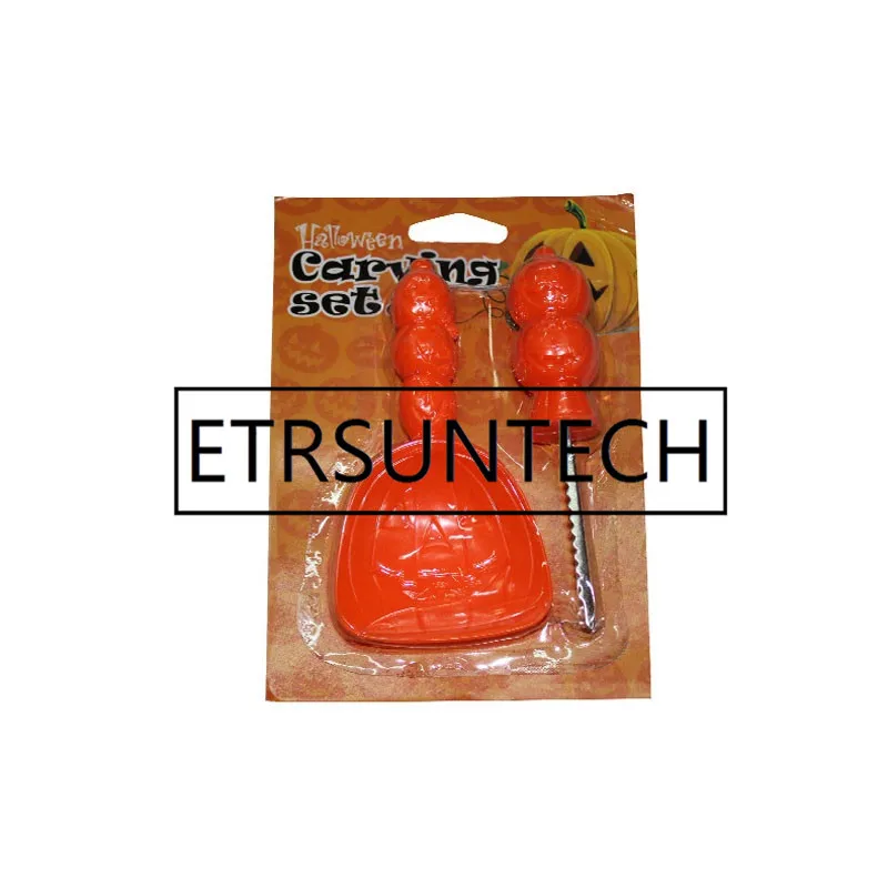 100 комплектов 2 шт./компл. Хэллоуин Тыква резной набор детей безопасности фонарь