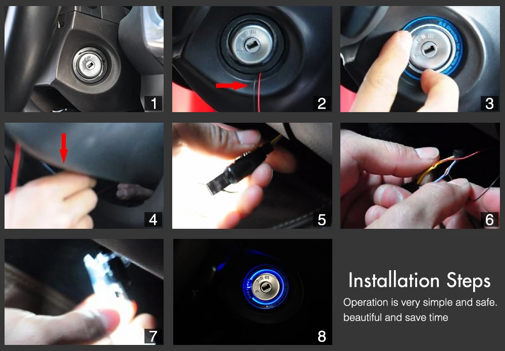 Автомобильный светильник светодиодный переключатель зажигания/кольцо