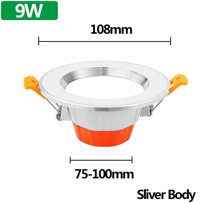 9W Silver Body Canmeijia светодиодный светильник 220 В 5 Вт 9 Вт Утопленный Круглый потолочный светильник для кухни спальни украшения для домашнего интерьера люсис привело лампу точечного света - Испускаемый цвет: 9W Silver Body