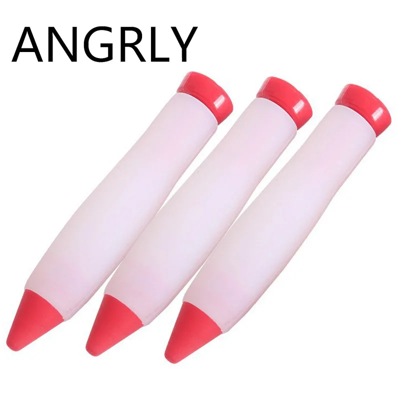 

1Pcs Pastry Cream Chocolate Decorating Syringe Silicone Plate Paint Pen Cake Cookie Ice Cream Decorating Pens Mold Kitchen