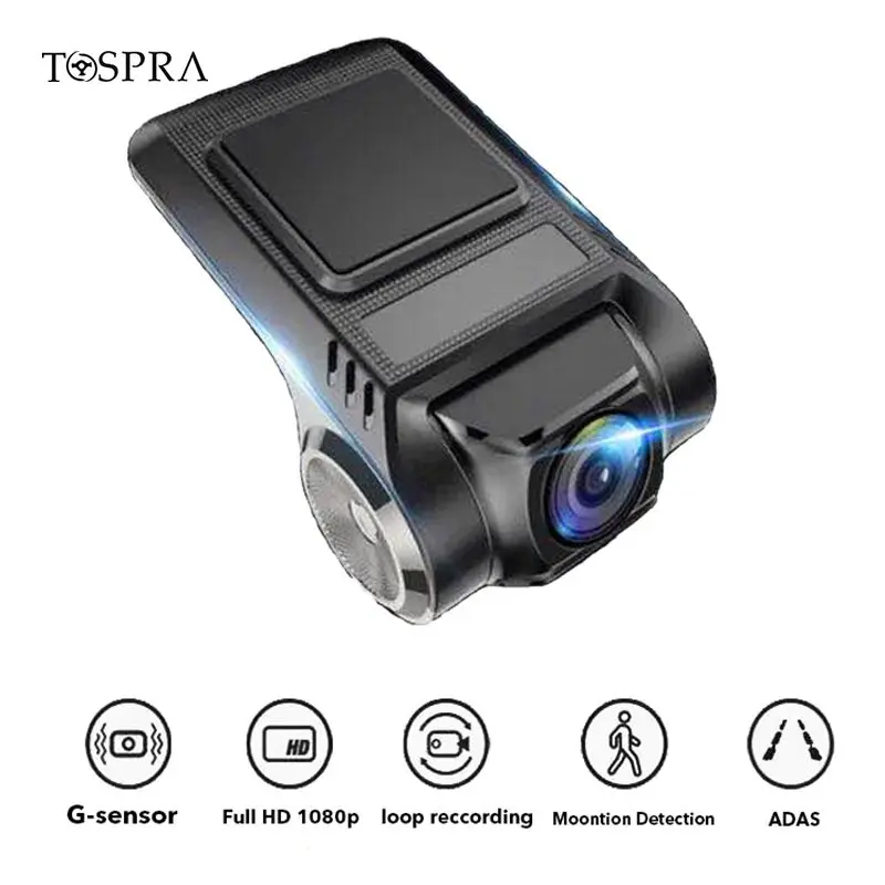TOSPRA ADAS Мини Автомобильный видеорегистратор камера Full HD LDWS цифровой Dashcam для Android