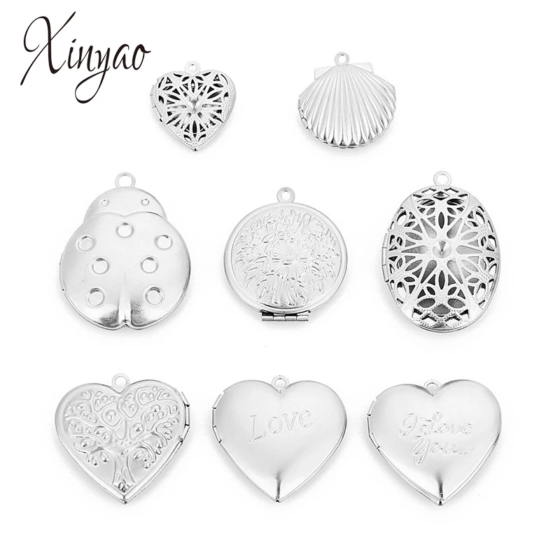 XINAO 8 стилей кулон из нержавеющей стали в виде сердца парфюм образный медальон