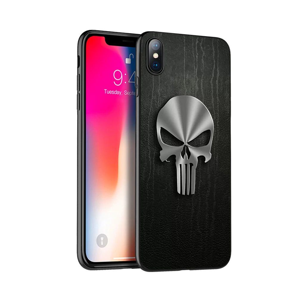 16757 Черный чехол ТПУ для iphone 5 5s se 6 6s 7 8 plus x 10 чехол силиконовый чехол для iphone XR XS MAX чехол Каратель - Цвет: 16757