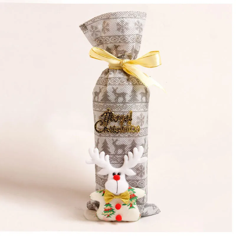 Новый Набор Винных сумок с Санта Клаусом рождественские украшения для бутылок