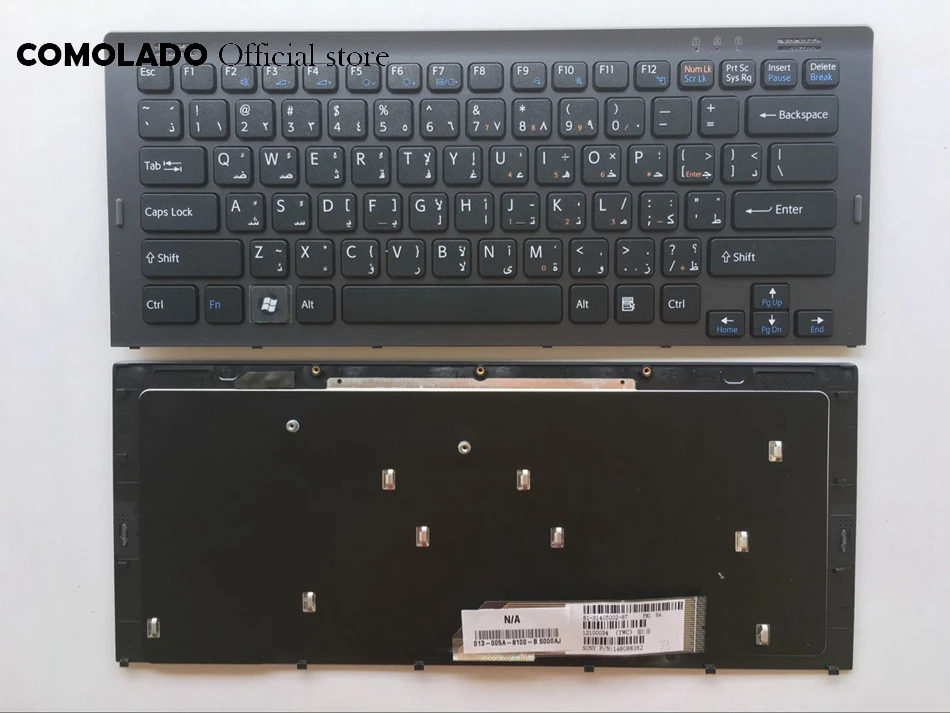 Arabic клавиатура для Sony Vaio VGN SR черная с рамкой Клавиатура ноутбука AR макет PCG