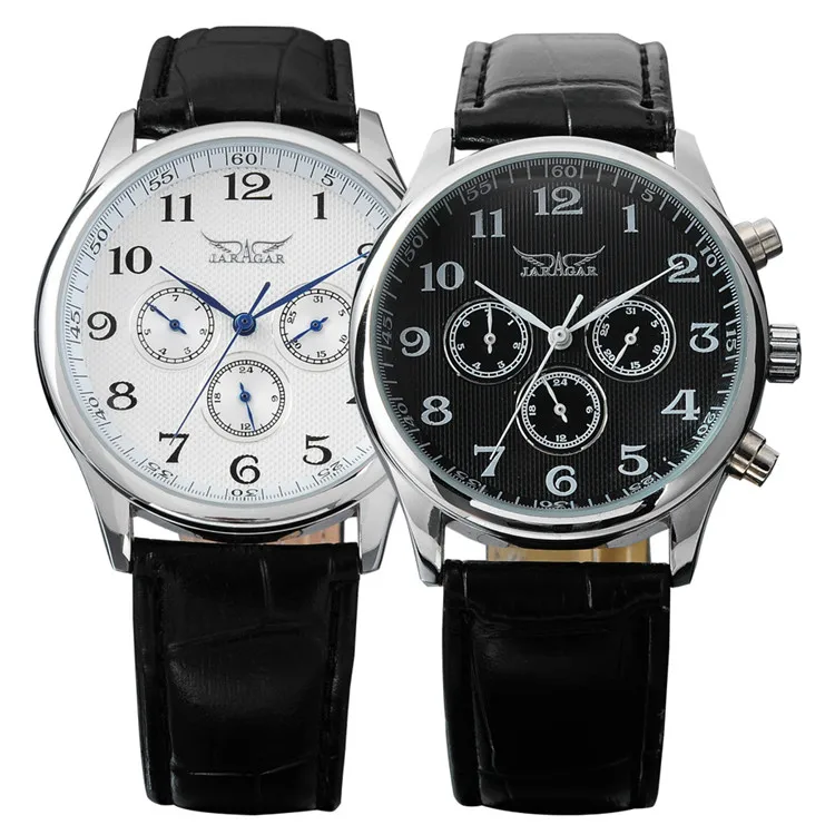 Часы мужские механические с белым циферблатом 24 часа | Наручные часы