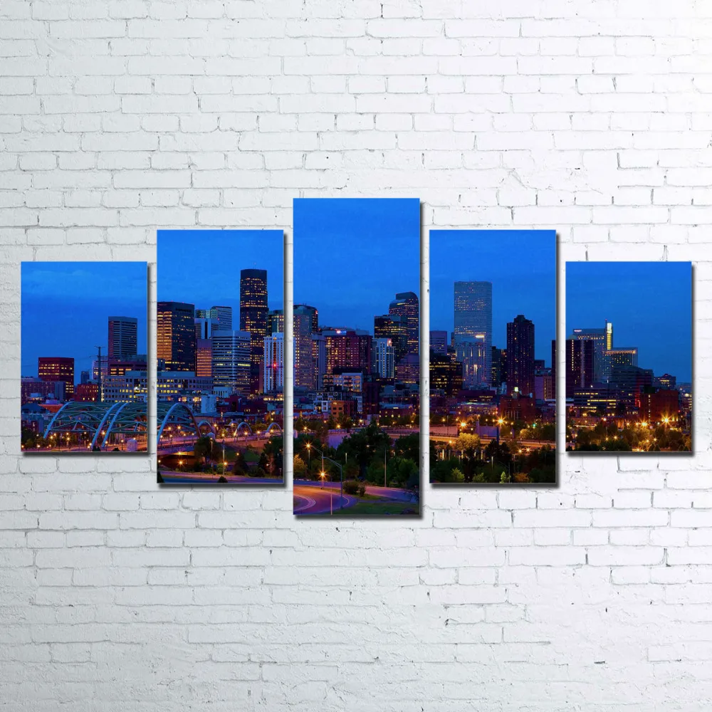 Denver skyliney 5 шт. холсте для гостиной|5 piece canvas|5 piecescanvas |