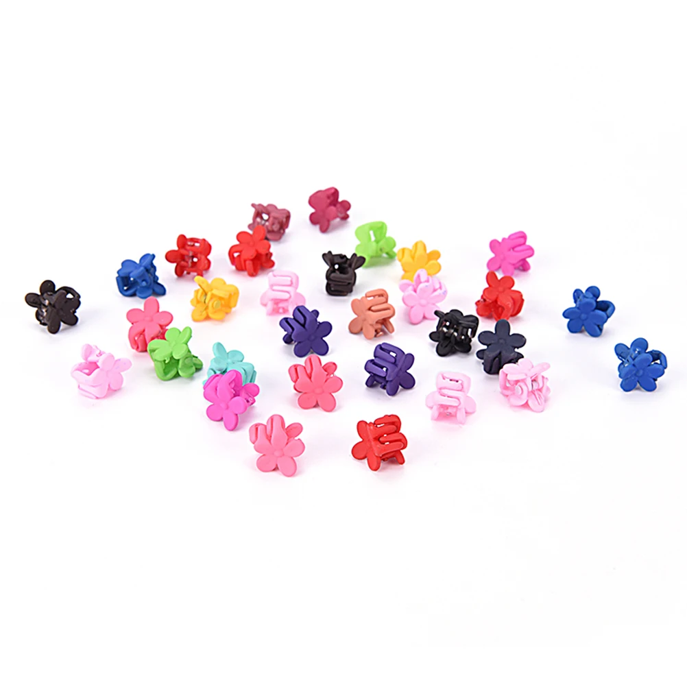 

30 pcs/ New Fashion Baby Girls Small Hair Claw Cute Candy Color flower Hair Jaw Clip Children Hairpin Hair Accessories Wholesale