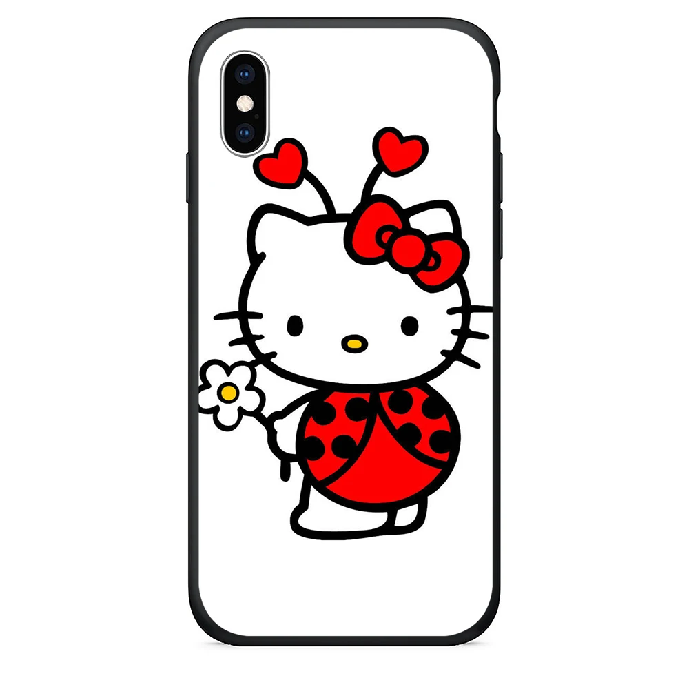 ТПУ чехол для телефона iPhone x Силиконовый Hello Kitty 8 Plus 6 6s se xr xs max 5S |