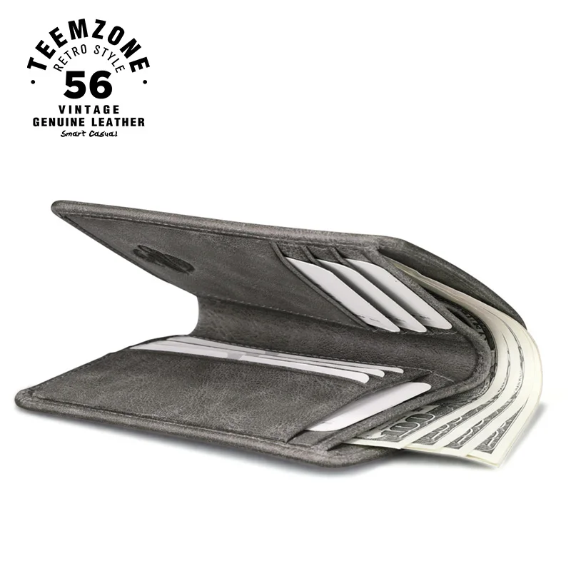 Кошелек teemzone California Style Мужской двойной вертикальный кошелек из воловьей кожи