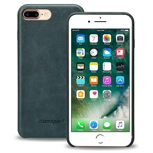 Jisoncase Чехол из натуральной кожи для iPhone 7 Plus/8 Plus Роскошный кожаный чехол для телефона s Чехол для iPhone 7/8 Plus 5,5 дюймов ультра тонкий - Цвет: Синий