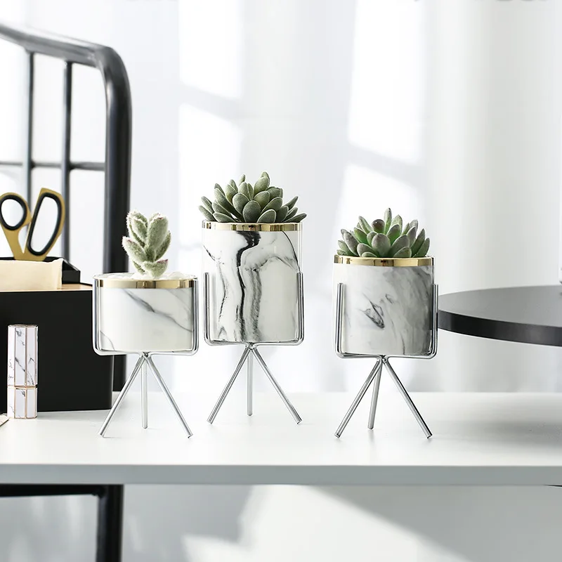 Скандинавский стиль мраморный узор золотой край железная керамика