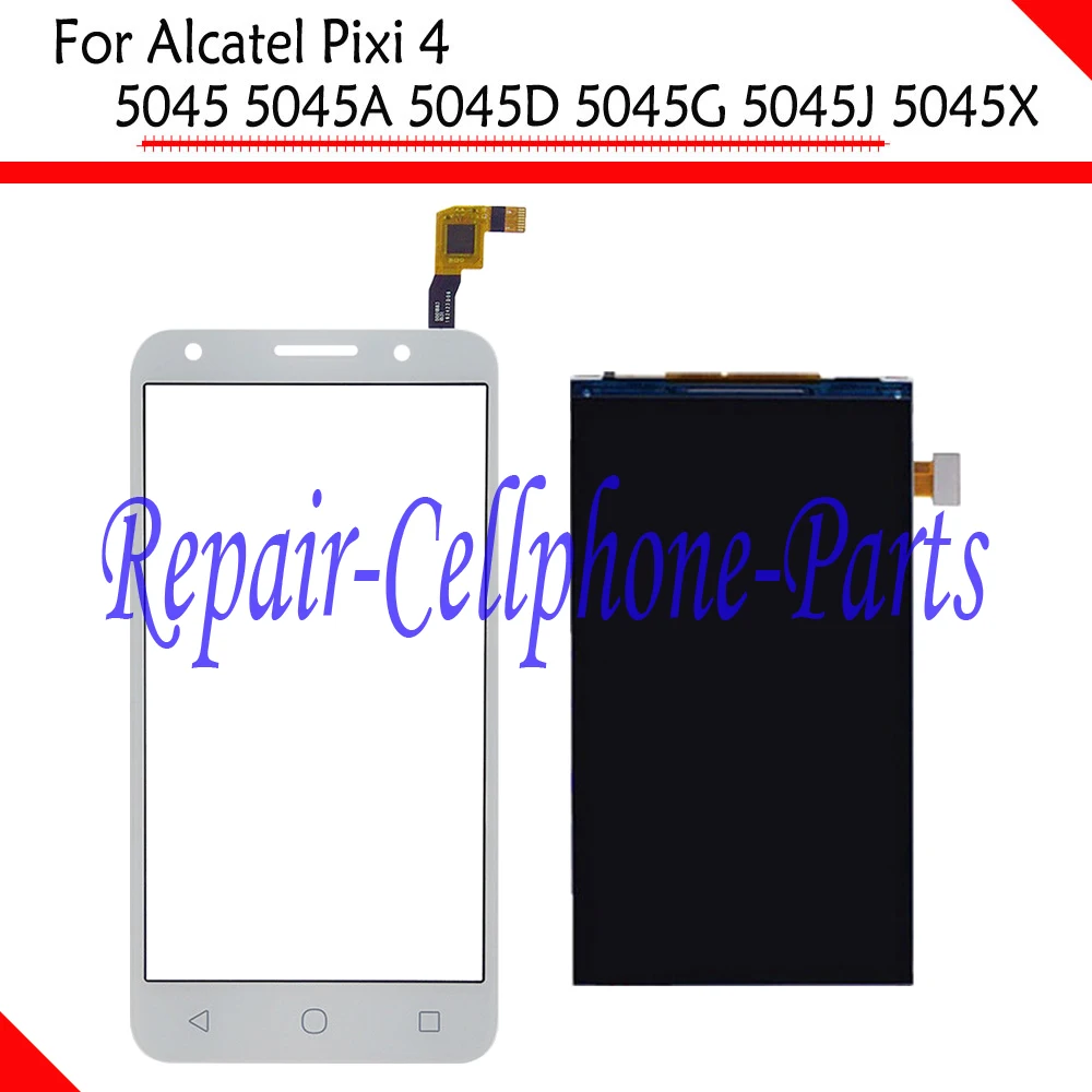 Белый Сенсорный экран планшета + ЖК-дисплей Дисплей для Alcatel Pixi 4 (5) 5045 5045a 5045d г 5045j