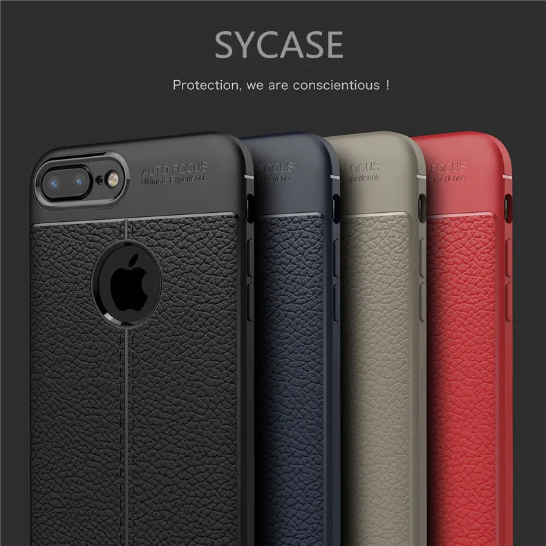 Кожаный чехол для телефона Koisacase из мягкого ТПУ с узором Личи Чехол iPhone 5 5S SE 6 6S 7 8