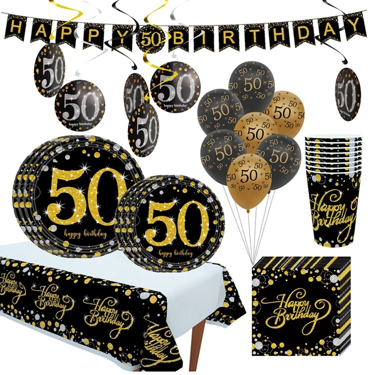 30th 40th 50th день рождения одноразовая посуда чашки пластины наклейки день рождения принадлежности счастливый декор для вечеринки в честь Дня Рождения взрослых