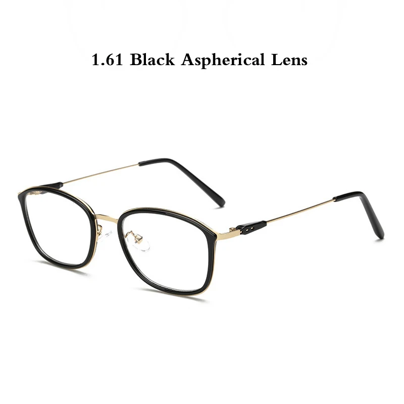 1.61 black Zilead TR90 небольшой готовой близорукость очки Классические Для мужчин металлические квадратные близорукие очки 0to-6.0Unisex - Цвет оправы: 1.61 black