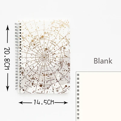 Gold Blank Galaxy лазерная прозрачная записная бумага для органайзера, планировщик золотых и серебряных линий, пустая точечная катушка, записная книжка, дневник, Bullet Journal A5 - Цвет: Gold Blank