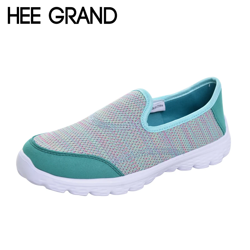 Hee Grand/2019 удобная повседневная женская обувь дышащая сетчатая на плоской подошве