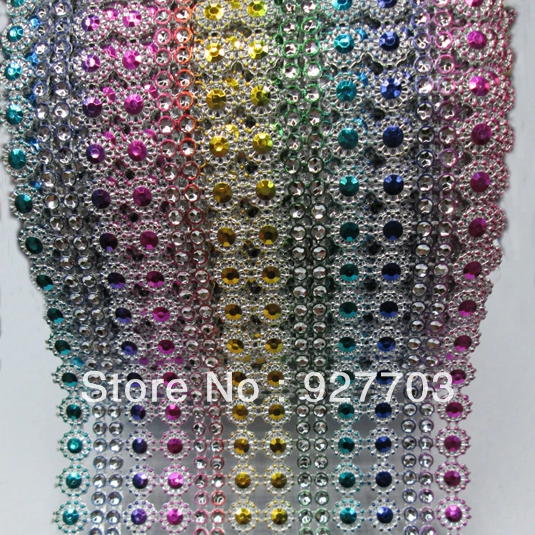 1 ярд 5 Цвета 8 рядов блестящие стразы кристаллы с украшением в виде
