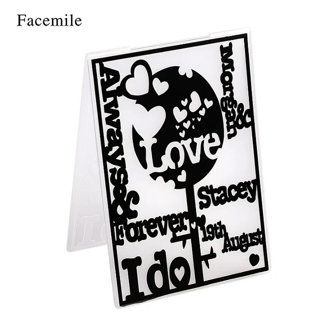 love Facemile 1 шт пластиковая папка шаблонов для тиснения для скрапбукинга фотоальбом бумажная карта ремесло открытка изготовление свадебного украшения - Цвет: love