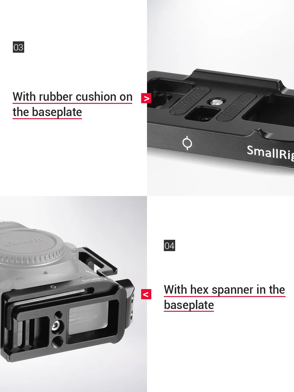 SmallRig L кронштейн для камеры Canon 5D Mark IV III DLSR быстросъемная пластина Arca-Swiss стандартная l-образная Монтажная пластина-2202