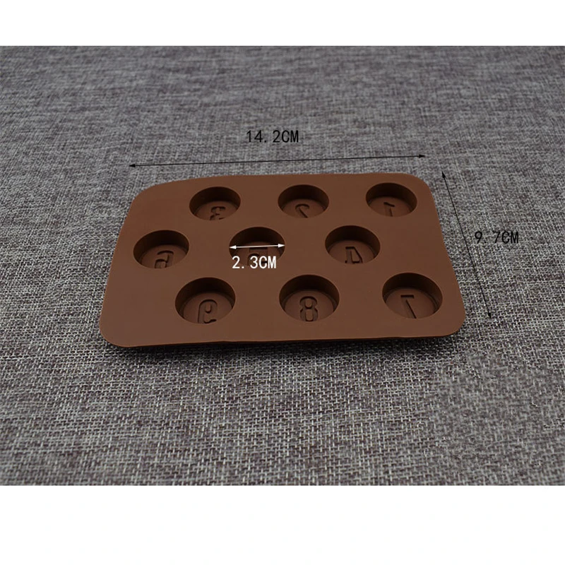 Aomily номер 1-9 круглая форма для шоколада из силикона в форме помадки Мыло Конфеты