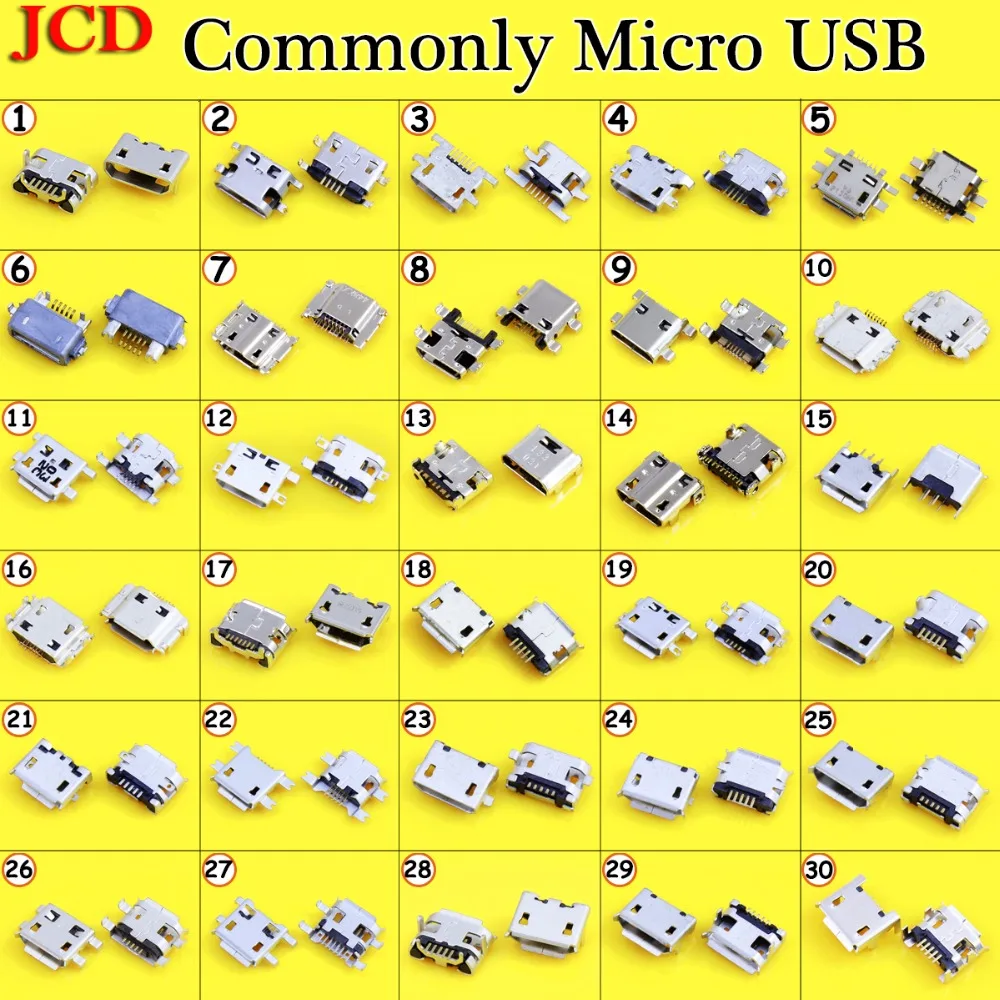JCD 30 моделей рожковый микро USB разъем гнездо usb для MP3/4/5 Samsung/sony и других мобильных