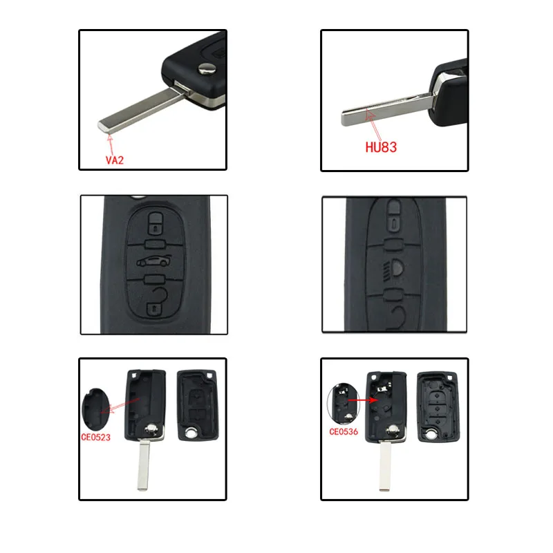 Для Peugeot 307 408 308 для Citroen C2 C4 умный чехол автомобильного ключа 2/3/4 кнопки книжка