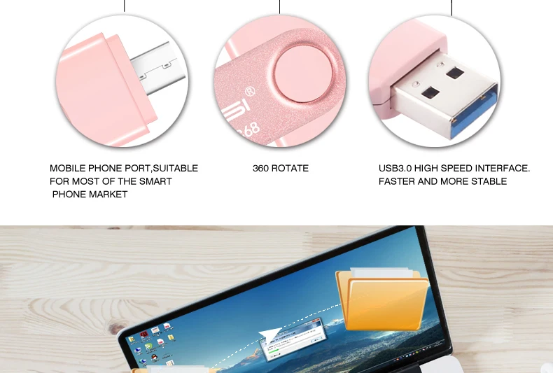 Suntrsi USB флеш-накопитель OTG для телефонов на Android Флешка 64 Гб USB флешка высокоскоростной флеш-накопитель 16 Гб металлический Micro флеш-накопитель USB 3,0