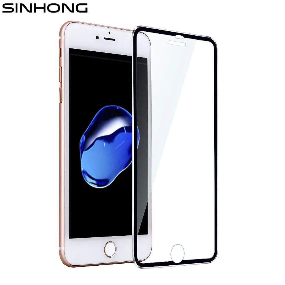 Сплав края 3D закаленное Стекло Full Cover для iPhone 7 8 плюс Экран протектор Дисплей