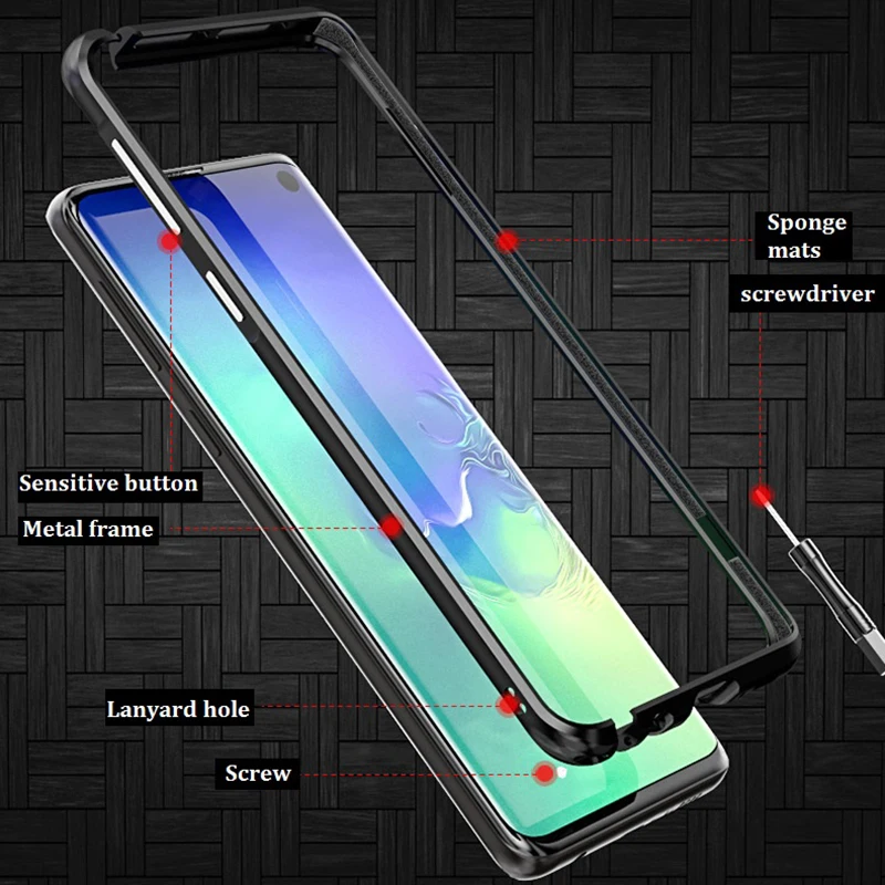 360 Передний + задний стеклянный защитный Магнитный чехол для Samsung S10 Plus S10E A30 A50 A70 A7