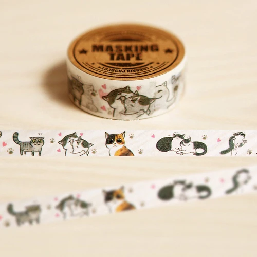 DIY Прекрасный надежда дерево Васи Клейкие ленты S милый кот флаг Дизайн декоративные клейкой Клейкие ленты для дневник записки деко Стикеры - Цвет: JD025