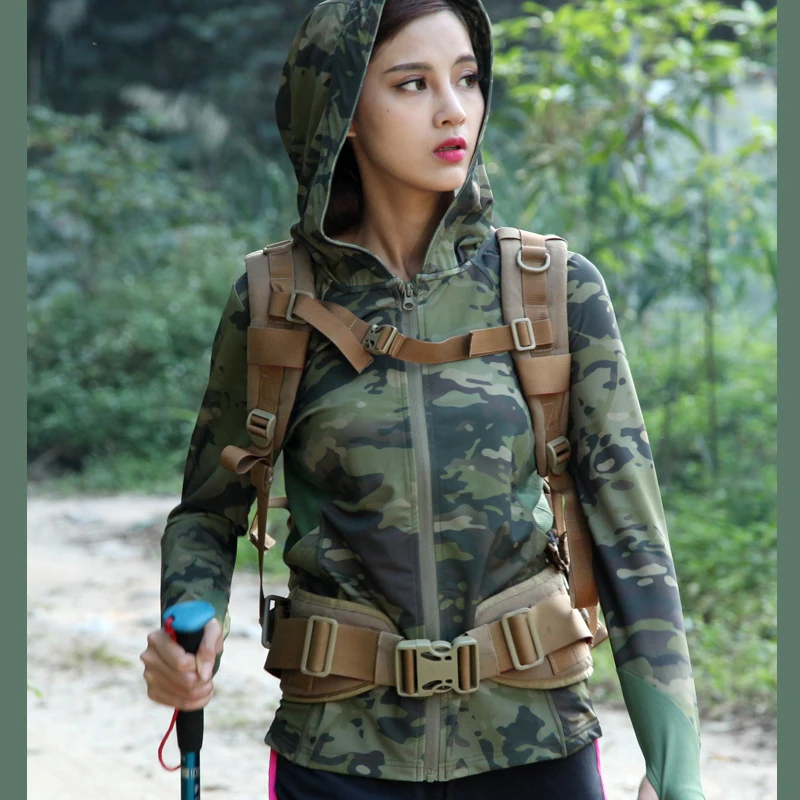 2017 Женская камуфляжная толстовка с Мультикам из 100% полиэстера на молнии