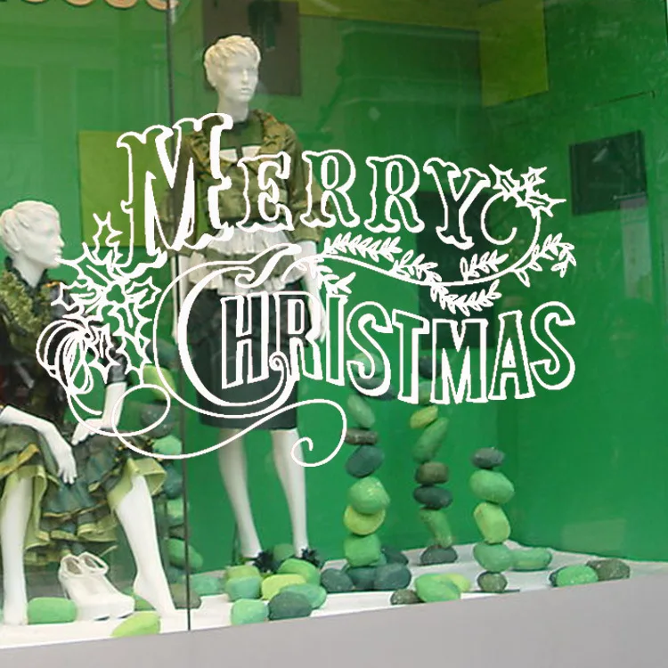 Счастливого Рождества Санты ПВХ Съемный стикер стены рождественские украшения