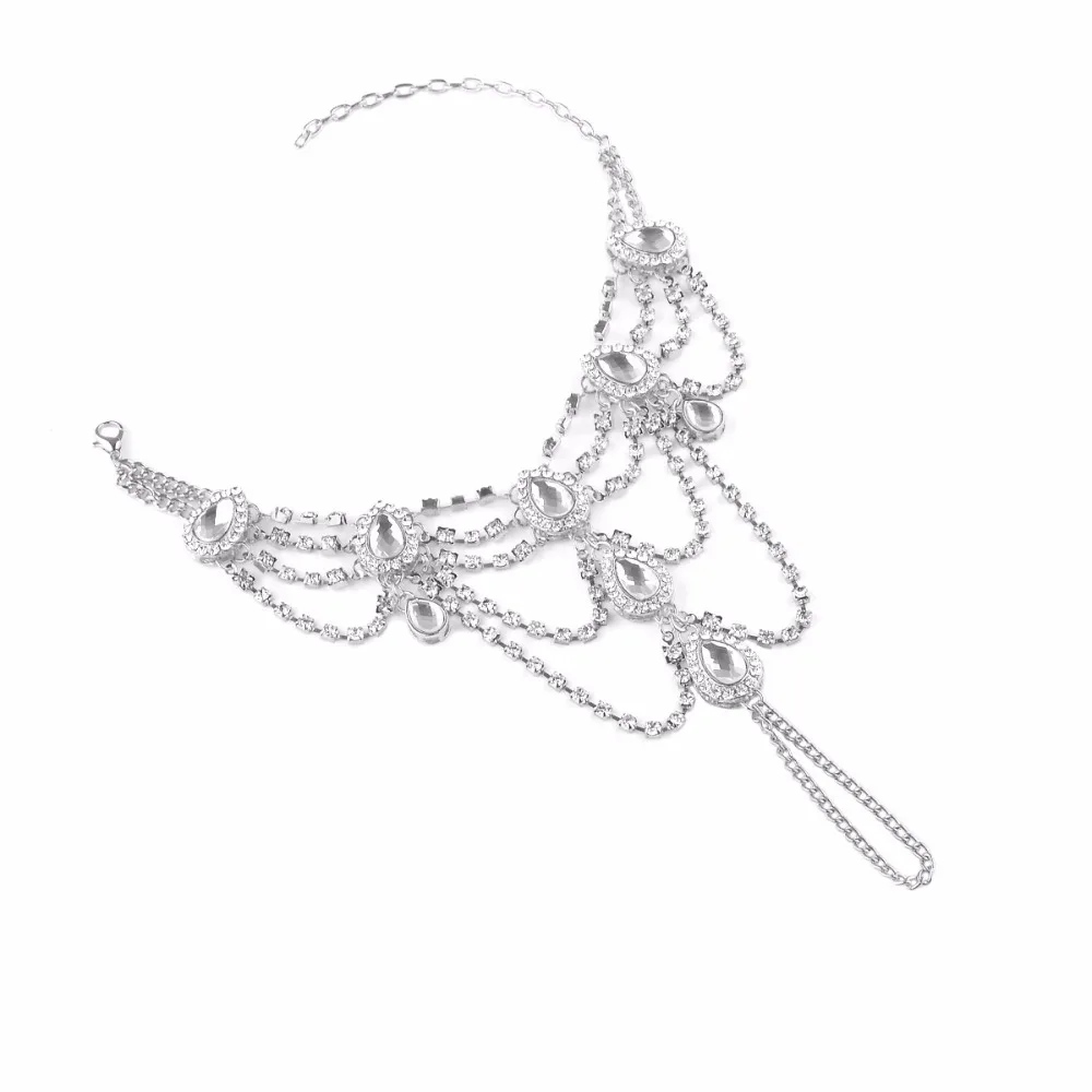 Босоножки стразы свадебные сандалии ножные браслеты ювелирные изделия для