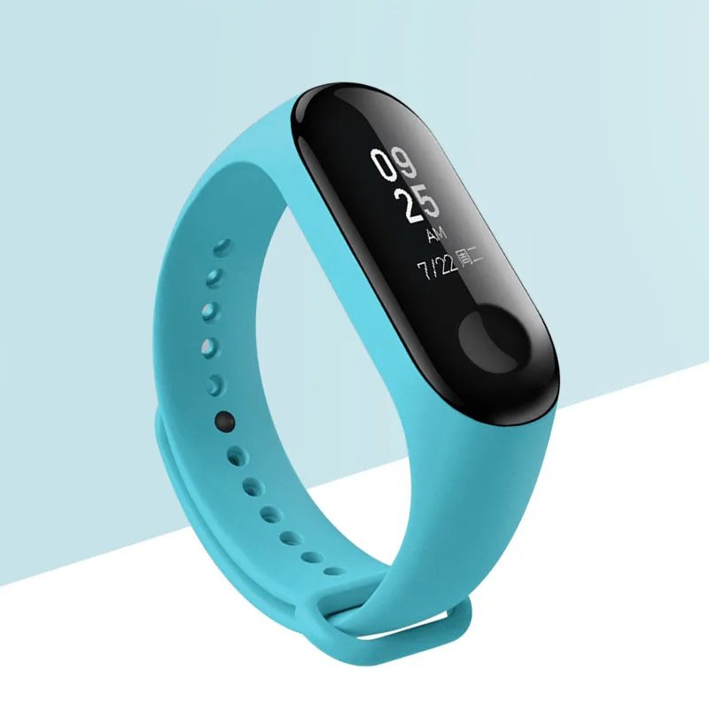 Sky blue Ремешок для Xiaomi mi 3 4, силиконовый браслет для mi Band 3, умные часы, цветной сменный Браслет - Цвет: Sky blue