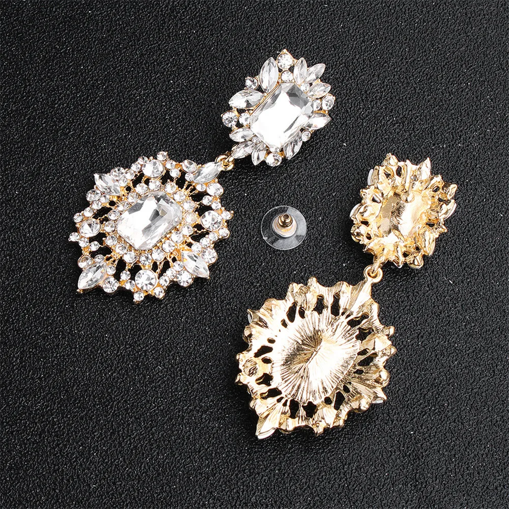 Женская мода ручной работы Гипербола свадебные серьги-подвески с кристаллами