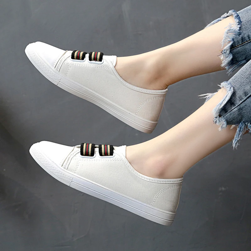 Женская парусиновая обувь Слипоны на платформе Парусиновые лоферы Женские