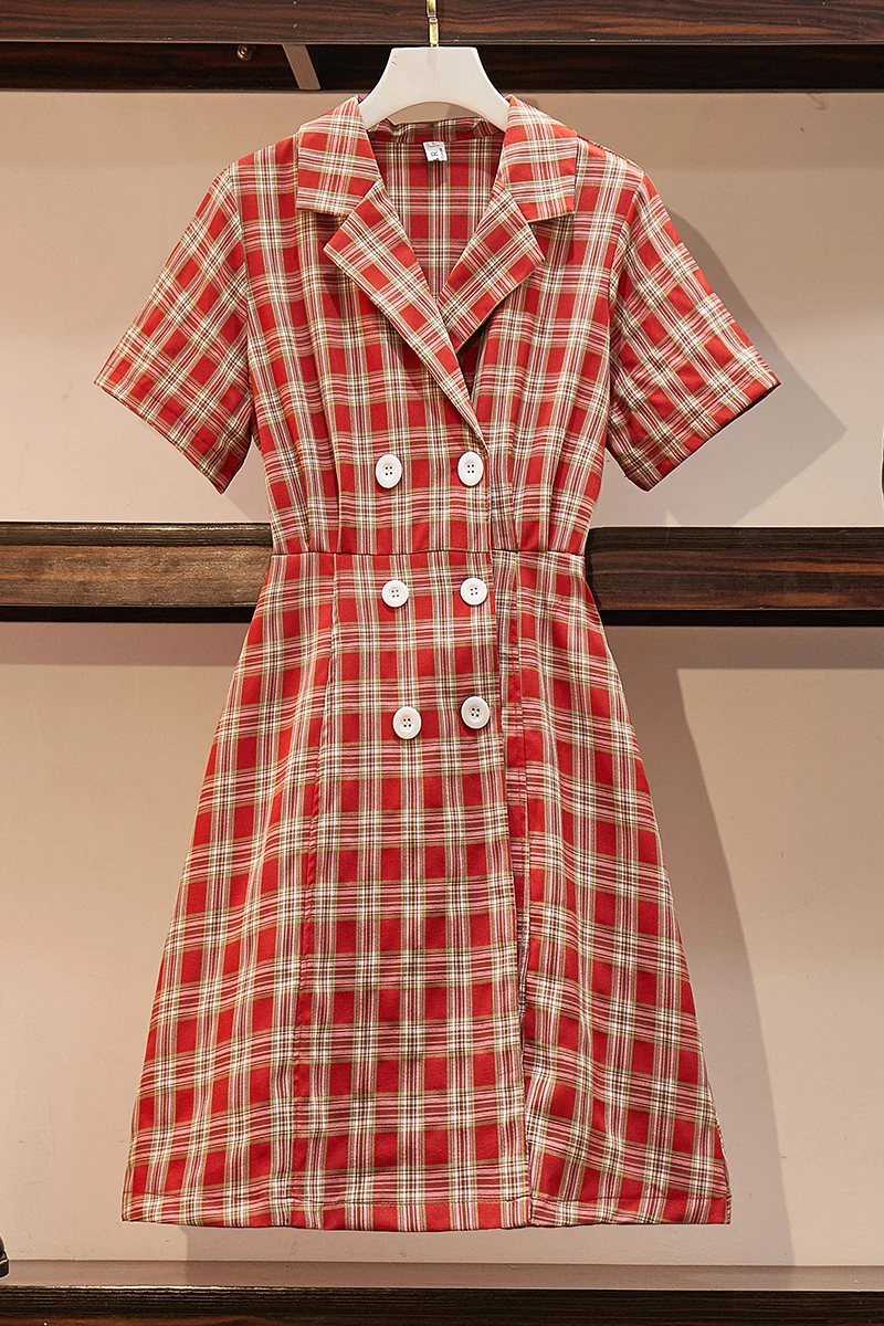 Женский костюм в стиле ретро двубортное летнее платье во французском большие