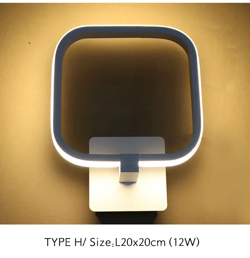 TYPE H L20CM Простой современный светодиодный настенный светильник для гостиной, спальни, столовой, прикроватные лампы, белое бра, светодиодный настенный светильник, креативный светильник - Цвет абажура: TYPE H L20CM