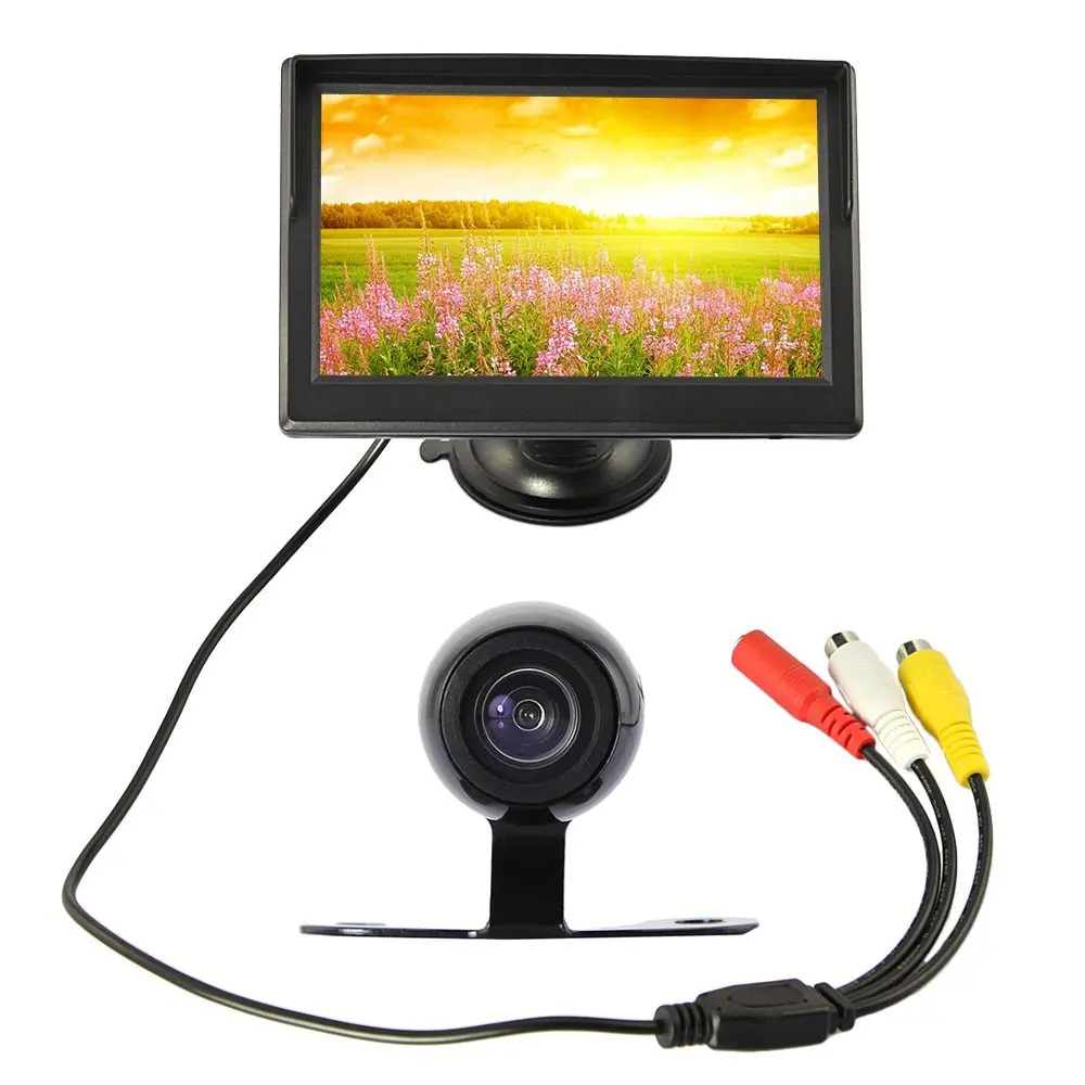 5 дюймовый TFT LCD монитор заднего вида парковочная резервная камера с форматом