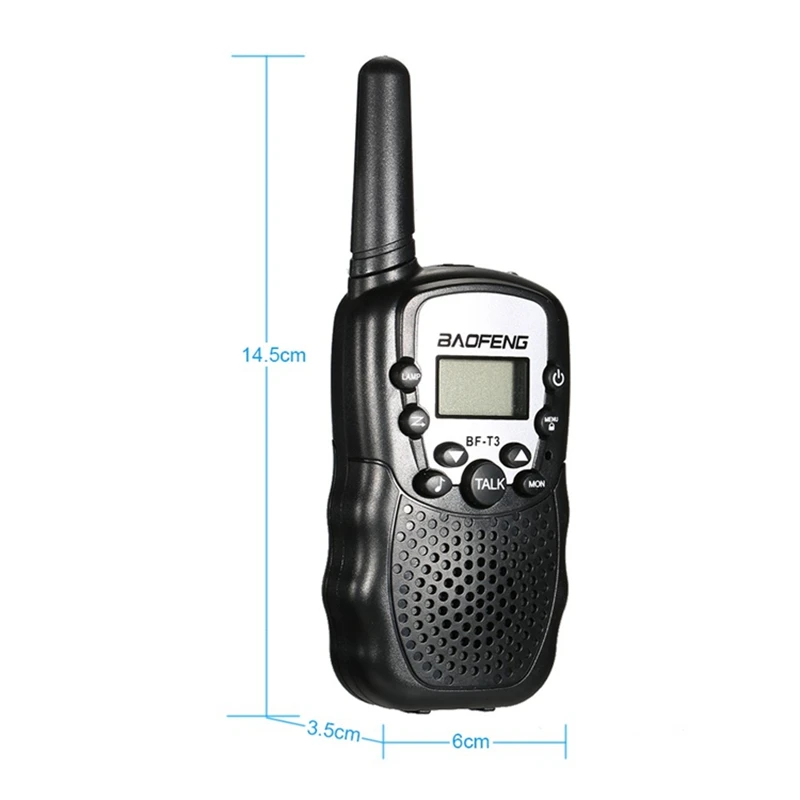 2 шт. мини-рация для детей радио для Baofeng BF-T3 0,5 Вт PMR PMR446 FRS частота увч 10 мелодий вызова портативный двухстороннее радио подарок