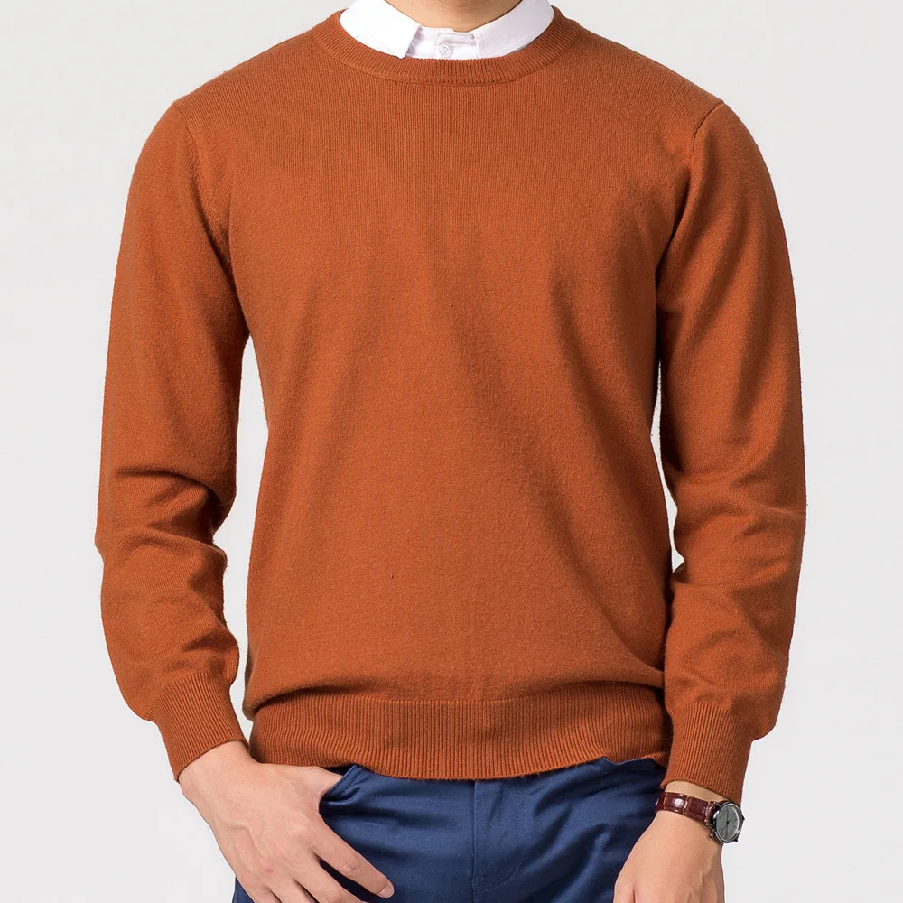 Ailaile зимний свитер для мужчин пуловер с круглым вырезом шерстяной Осенний