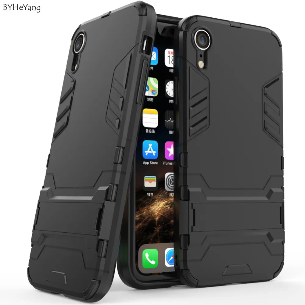 BYHeYang Cover For iPhone XR Case Rubber Robot Armor Phone Shell Protective Hard Back Shockproof |