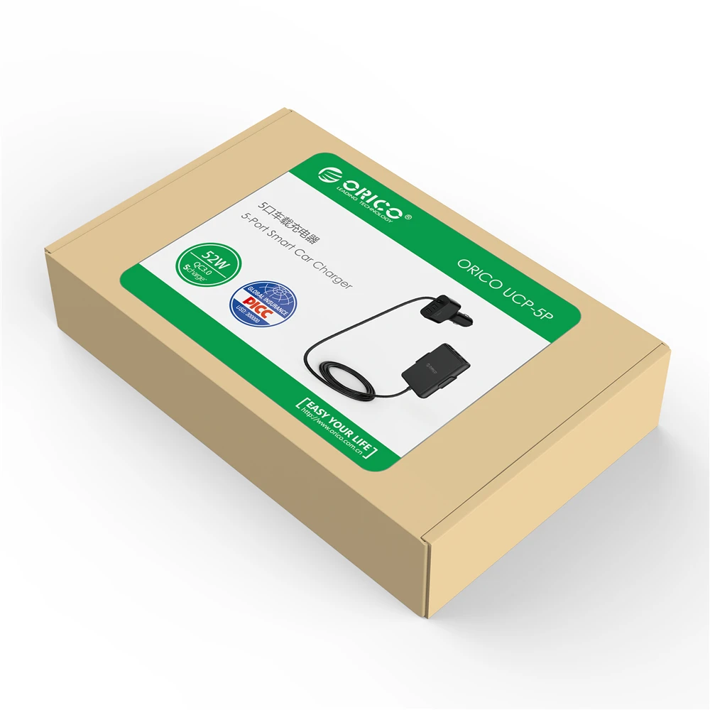 ORICO 5 Порты и разъёмы QC3.0 зарядных порта USB для автомобиля Зарядное устройство Универсальный USB Зарядное устройство с адаптером 52 Вт для MPV Субару Outback автомобиля мобильных телефонов Tablet PC 12 V-24 V