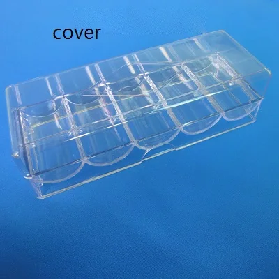 Cover 100pcs-capacity Фишки для покера установить флажок Покер Акриловые тонкой стружки лоток случае Фишки с Чехлы для мангала Фишки для покера прозрачной коробке казино игры - Цвет: Cover
