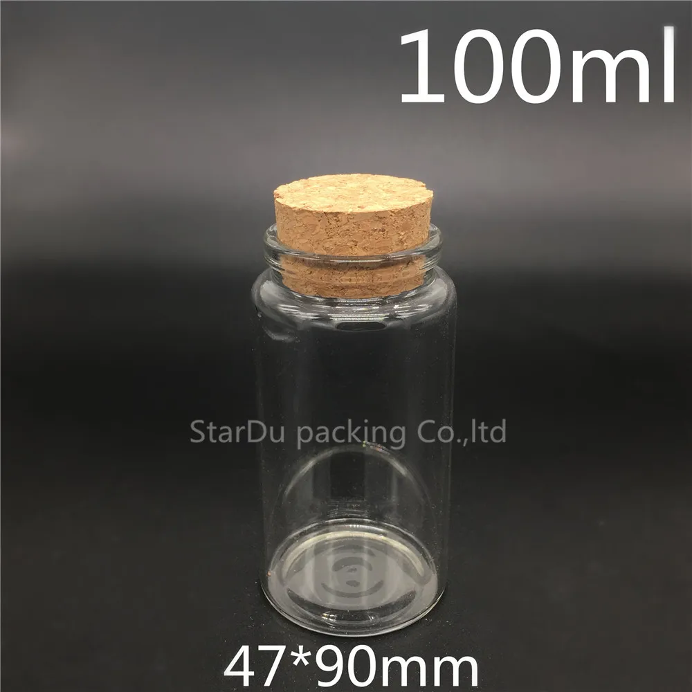 

10pcs 50ml 80ml 100ml 150ml Glass Bottle Sealed Cork Jar,100g Cork Bottle Container Chemical Experiment Jar Refillable Bottles